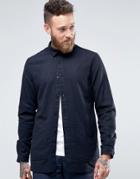 Hoxton Shirt Company Slim Shacket With Pockets - Navy