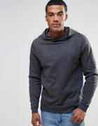 Asos Cut & Sew Hoodie In Washed Black