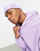 Asos Design Mini Fisherman Beanie With Tie Dye Effect In Purple