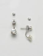 Asos Pack Of 2 Jewel Swing And Stud Earrings - Clear
