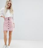 Asos Petite Tailored Linen Paperbag Mini Skirt-pink