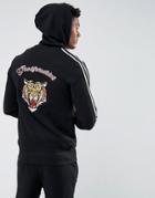 Good For Nothing Hoodie In Black With Embroidered Tiger Back - Black