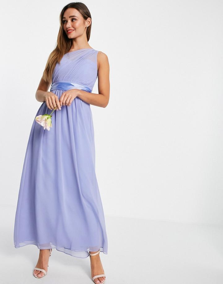 Little Mistress Bridesmaids Maxi Dress In Blue-blues