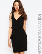 Y.a.s Tall Woven Dress With Peplum - Black