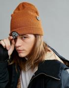 Dc Shoes Snow Neesh Beanie With Badge Logo - Brown