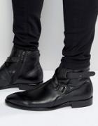Aldo Farlow Leather Strap Boots - Black