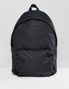 Armani Exchange Nylon All Over Ax Logo Backpack In Black - Black