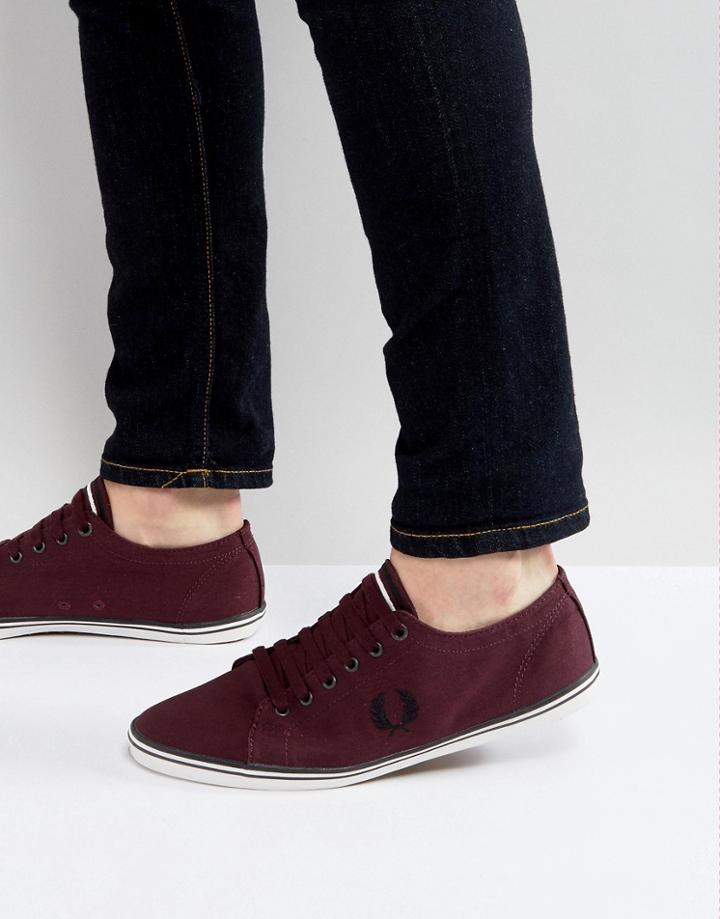Fred Perry Kingston Twill Sneakers In Red - Red