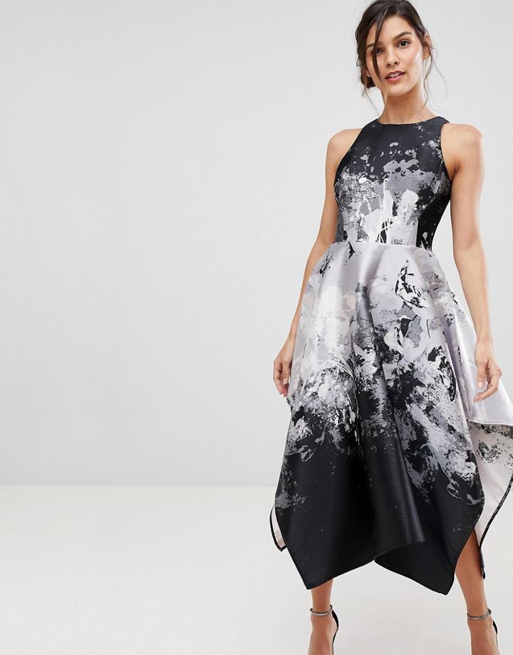 Coast Mahonia Graphic Print Volume Dress - Navy