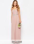 Tfnc Wedding Bandeau Chiffon Maxi Dress - Pale Mauve