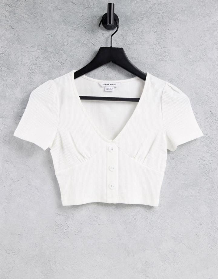 Urban Revivo Button Down Top In White