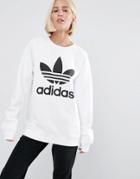 Adidas Originals Sweatshirt With Trefoil Logo - White