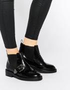 Asos Arkansas Leather Western Boots - Black