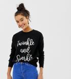 New Look Twinkle & Sparkle Holidays Sweater - Black