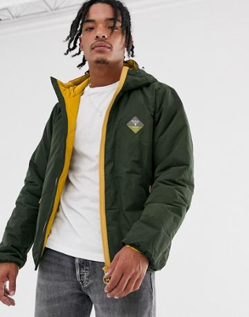 Barbour Beacon Leith Casual Contrast Zip Jacket In Sage-green