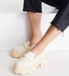 Asos Design Wide Fit Movable Padded Chunky Loafers In Off White Drench