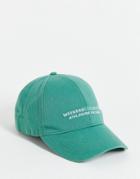 Asos Weekend Collective Baseball Cap With Logo In Green