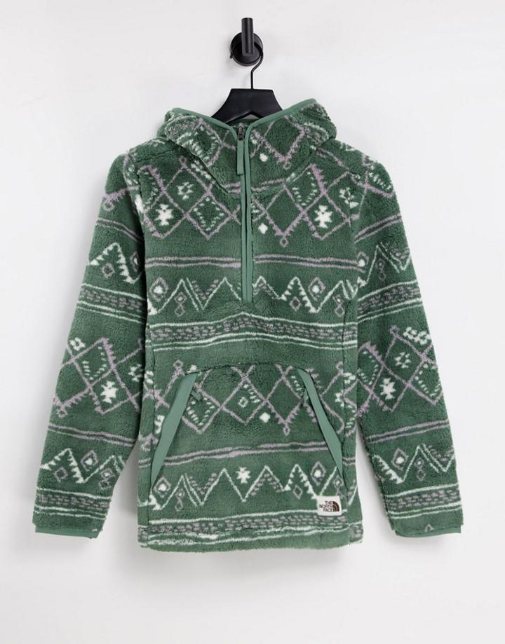 The North Face Campshire Printed Hoodie In Green