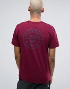 Brixton Oath T-shirt With Back Print - Red