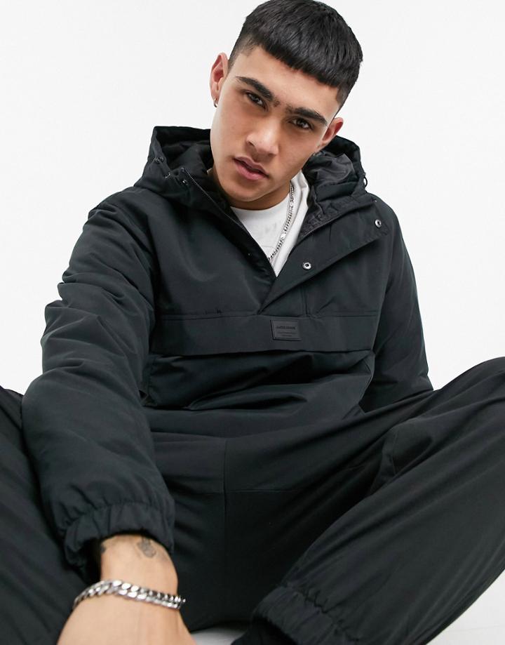 Jack & Jones Originals Overhead Jacket In Black