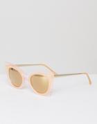 South Beach Oversized Perspex Cateye Sunglasses - Pink
