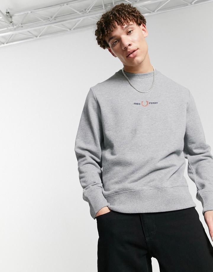Fred Perry Embroidered Sweatshirt In Gray-grey