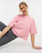 Levi's Cropped Boxy T-shirt With Box Tab Logo In Pink