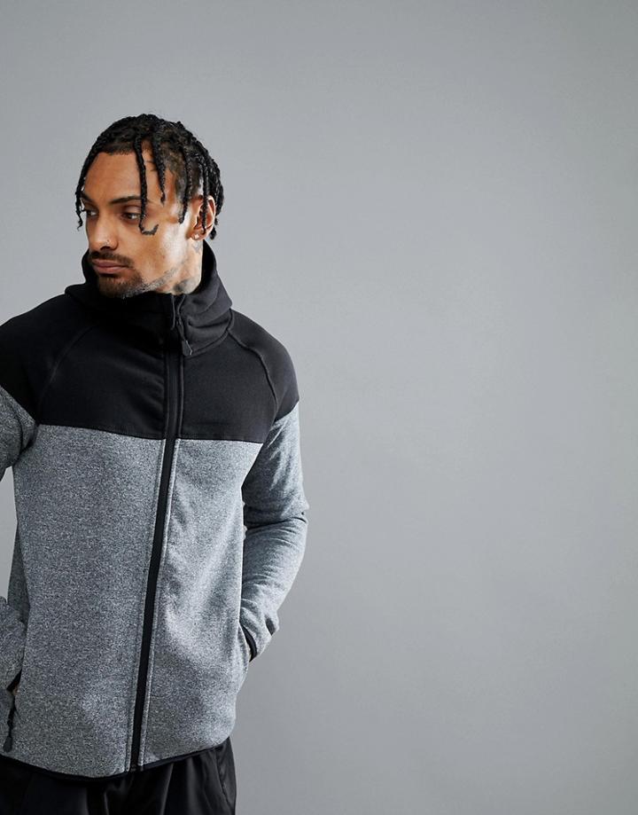 Dissident Heavy Zip Up Gym Hoodie - Black