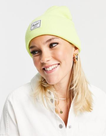 Herschel Supply Co Elmer Classic Logo Beanie In Neon Yellow