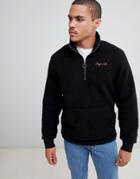 Jack & Jones Originals 1/2 Zip Borg Sweatshirt-black