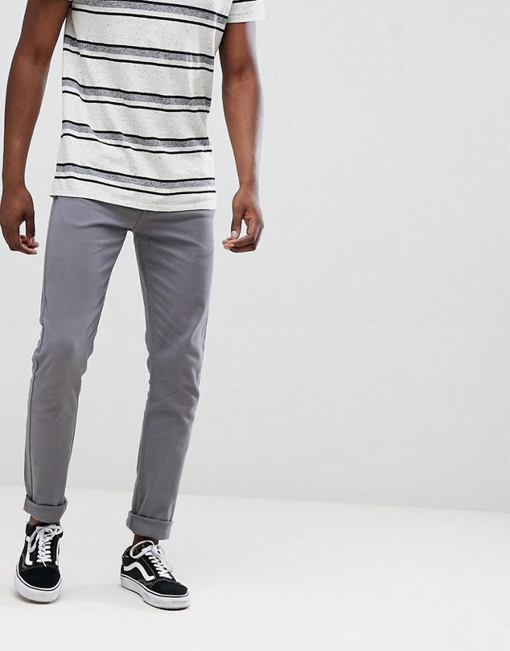 Farah Drake Slim Fit Twill Jeans In Gray - Gray