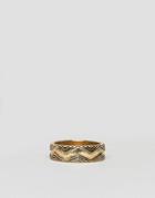 Designb Engraved Band Ring In Burnished Gold - Silver