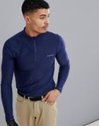 Asos 4505 Golf Long Sleeve T-shirt With Half Zip And Quick Dry - Navy