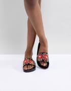 Melissa Beach Slide Flower Pixel - Black