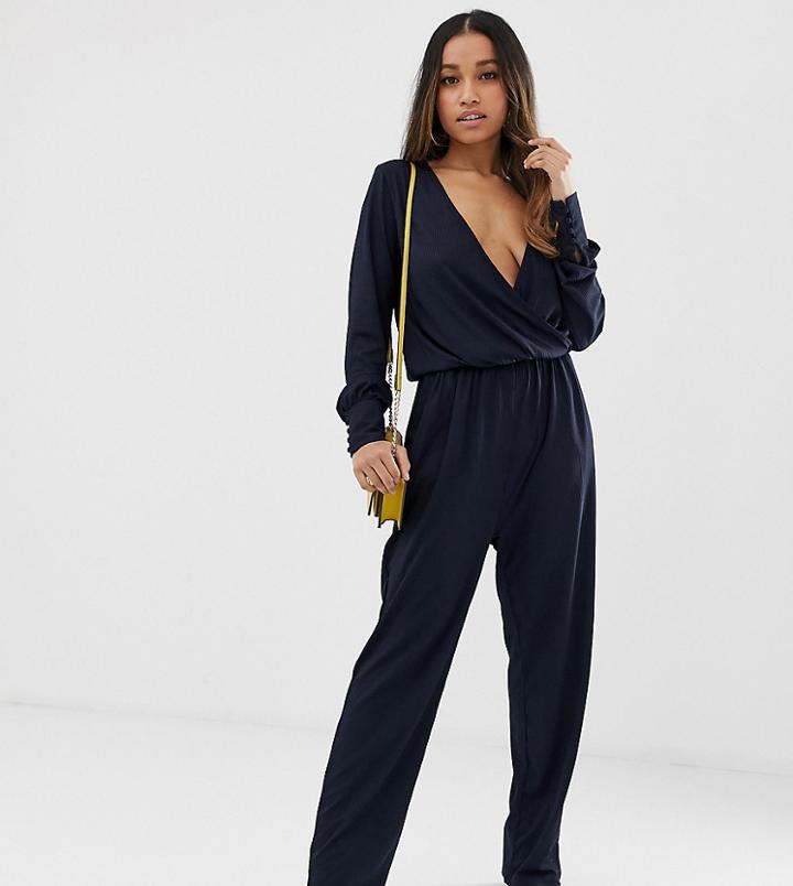 Y.a.s Petitie Wrap Jumpsuit - Navy