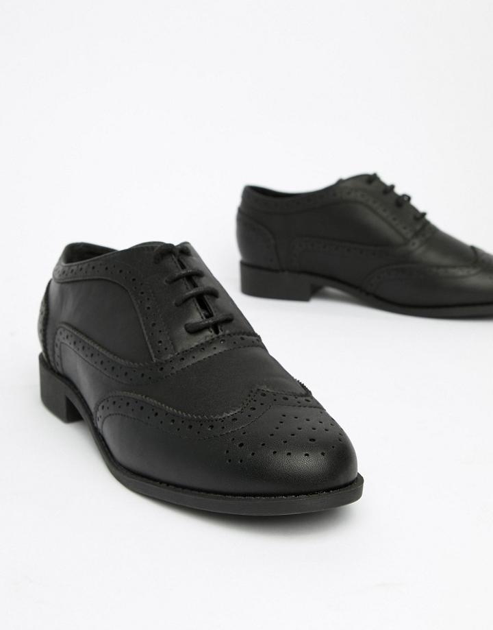London Rebel Lace Up Brogues-black