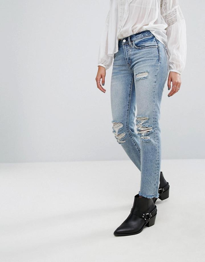 Allsaints Muse Slim Destroys Jeans - Blue