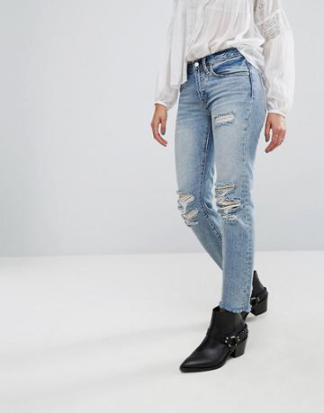 Allsaints Muse Slim Destroys Jeans - Blue