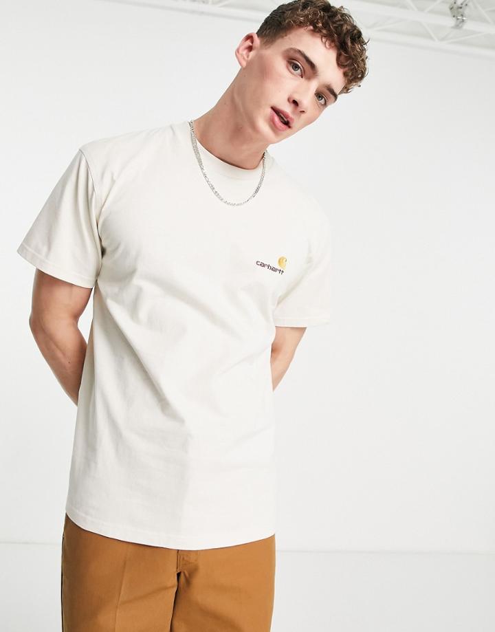 Carhartt Wip American Script Loose Fit T-shirt In Off White