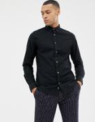 Burton Menswear Long Sleeve Oxford Shirt In Black - Black