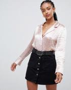 Emory Park Cropped Blouse In Satin-pink