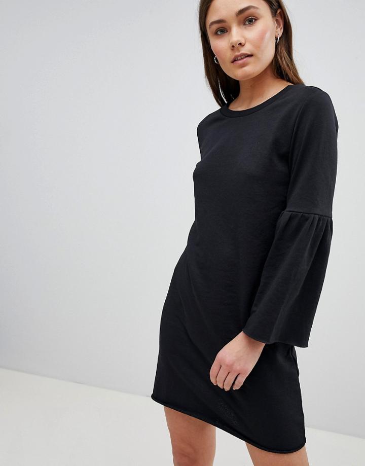 Jdy Prove Trumpet Sleeve Sweater Dress - Black