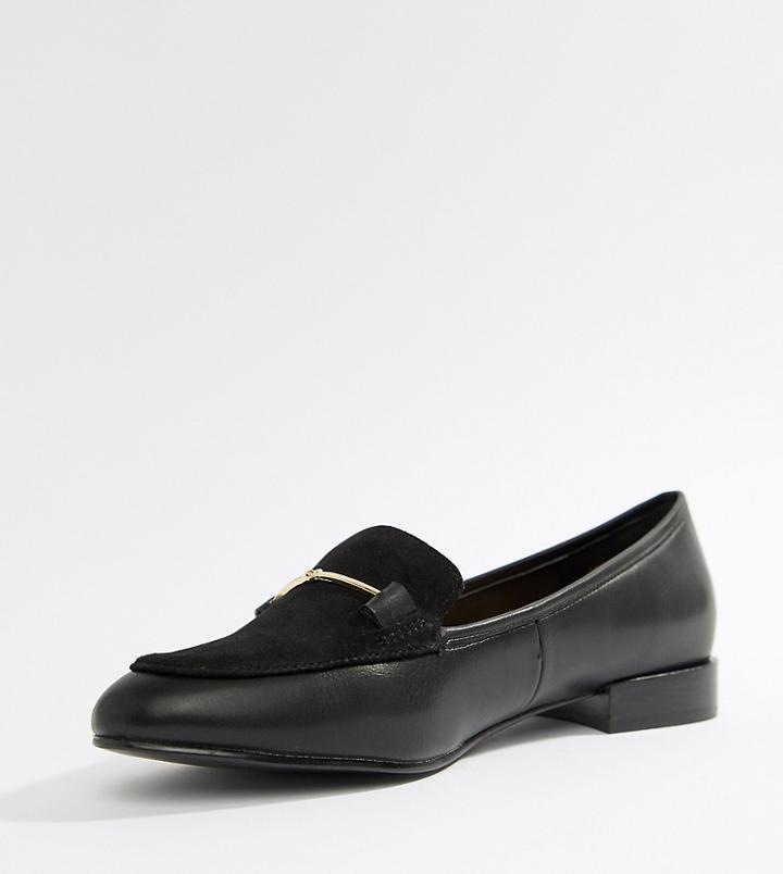 Aldo Flat Suede Mix Bar Loafer - Black