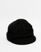 Asos Peaked Beanie In Black - Black