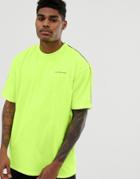 Good For Nothing Oversized T-shirt In Neon Yellow With Logo Taping - Yellow