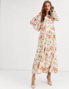 Asos Edition Oversized Maxi Dress In Floral Print-multi