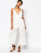 Moon River Raw Edged Jumpsuit - Ivory