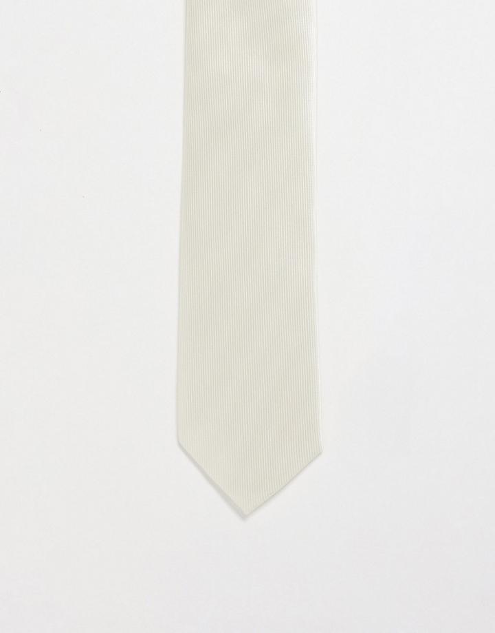 Gianni Feraud Satin Tie In Ecru-neutral