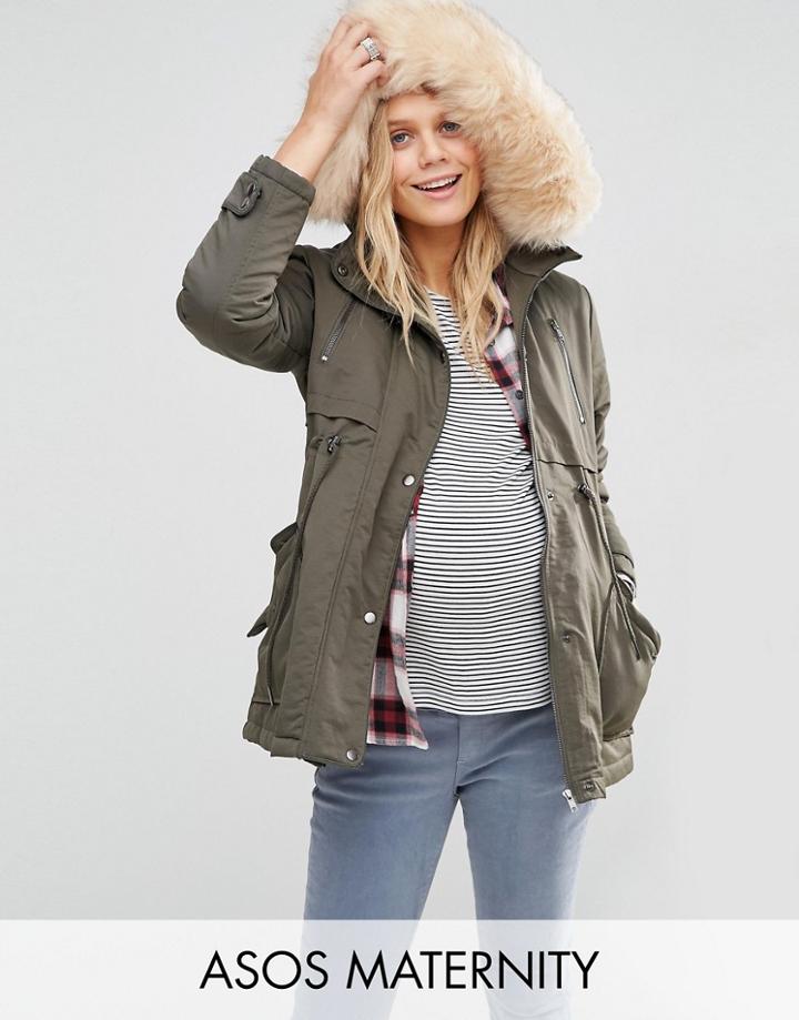Asos Maternity Ultimate Parka - Green