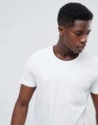 Selected Homme T-shirt With Contrast Neck Details - White